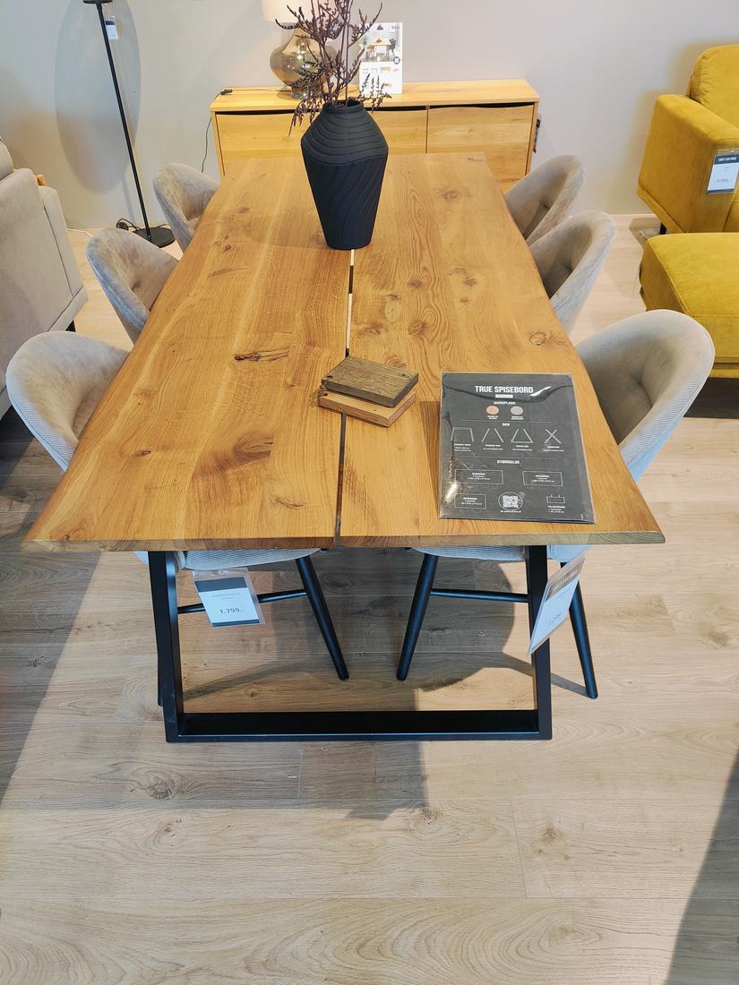 A wooden dining table