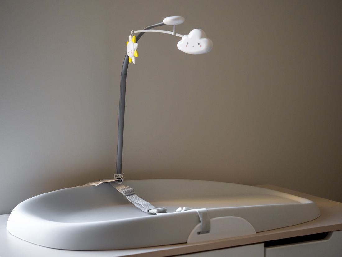 An empty baby changing table